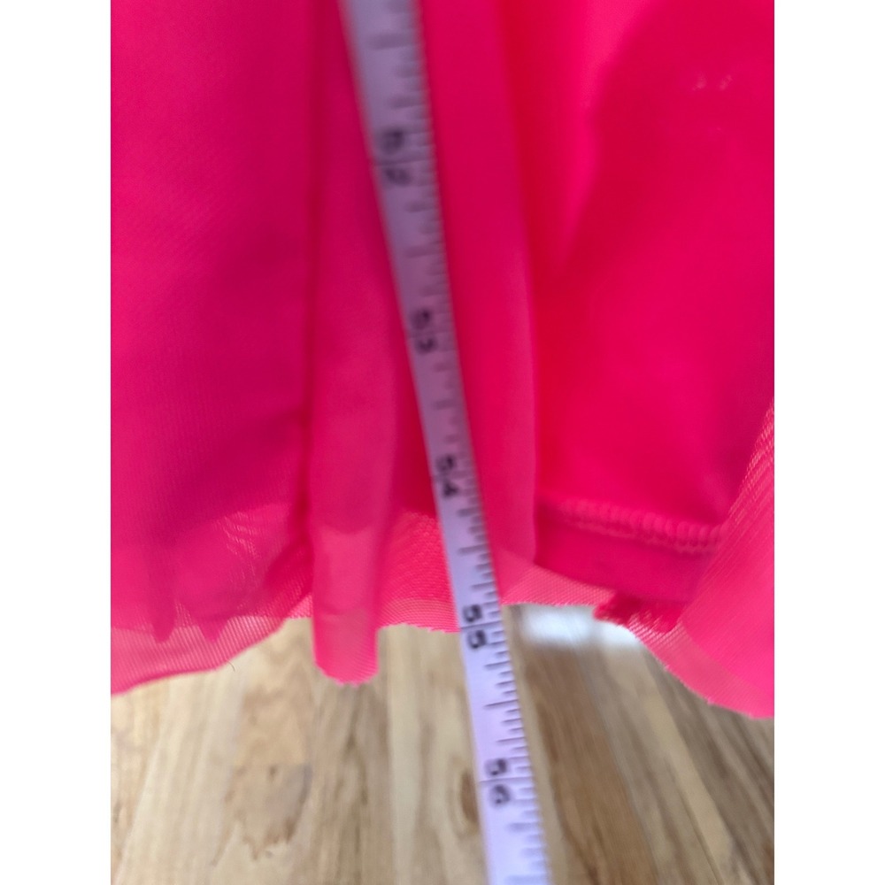 AFRM Rosette Ruffle Mesh Maxi Dress Womens Small Neon Pink Beach - Picture 10 of 10